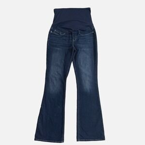 Levis Strauss Maternity Bootcut Jeans Women M Signature Dark Denim Front Panel